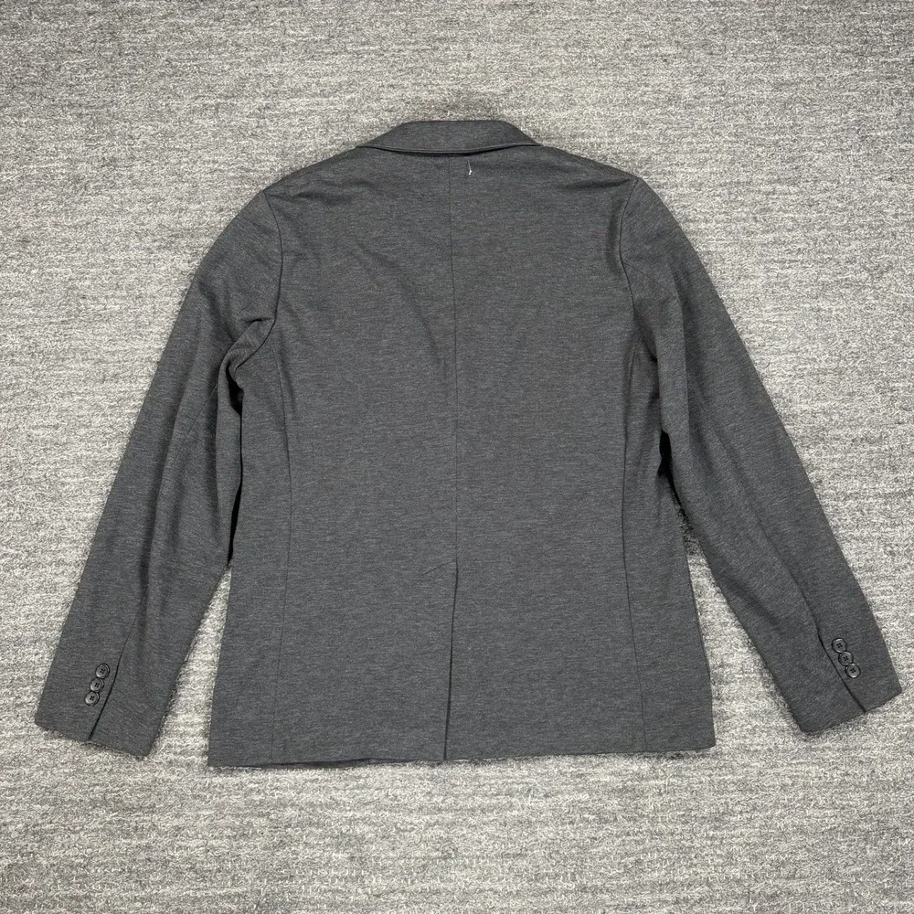 Uniqlo Jacket Men Medium Charcoal Gray Jersey Unstructured Blazer Sport Coat
